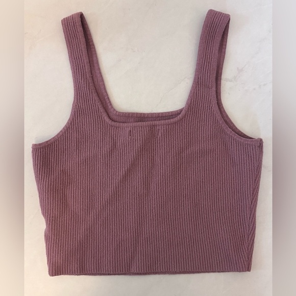 Kendall & Kylie Mauve Ribbed Sweater Crop Tank Top - Picture 5 of 6